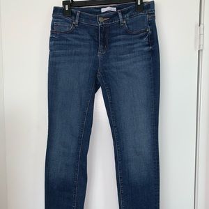 Loft modern straight cut dark blue denim jeans